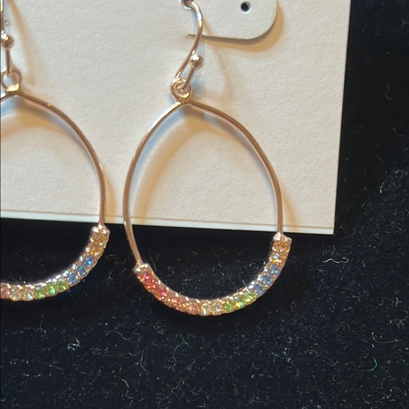 LC Lauren Conrad Rose Gold Earrings Modern Design NWT - Picture 3 of 4